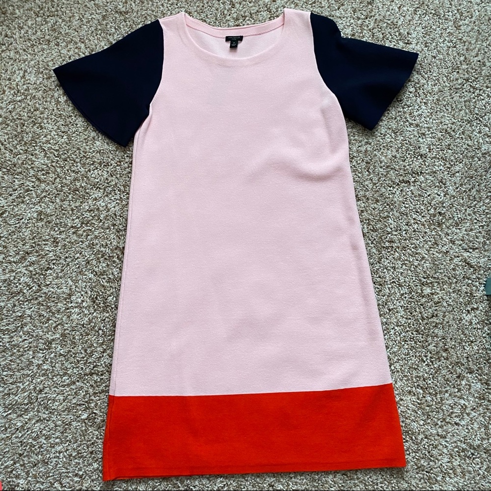 Ann Taylor Color-block Dress Petite Medium